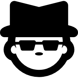 Man face with hat and sunglasses icon