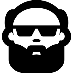glatzkopfgesicht mit bart und sonnenbrille icon