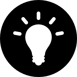 Light bulb inside circle icon