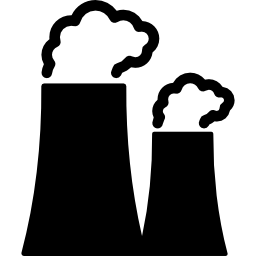schoorstenen van kerncentrales icoon