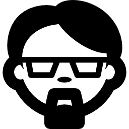 cara de hombre con gafas y perilla icono