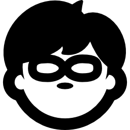 jongensgezicht met bril icoon