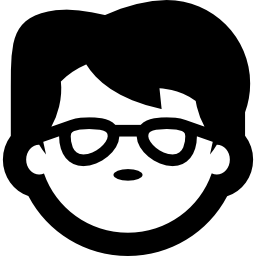 Boy face with glasses icon