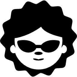 visage de femme avec des lunettes de soleil Icône