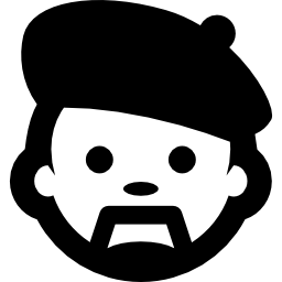 Man face with beret and goatee icon