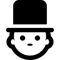 Man face with top hat icon