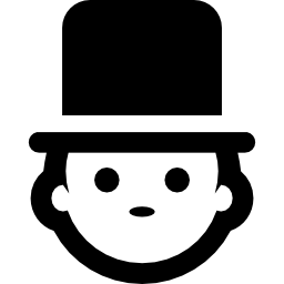 mensengezicht met hoge hoed icoon