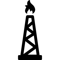 Burning oil tower icon