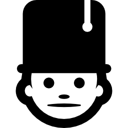 fronte dell'uomo con il cappello superiore icona