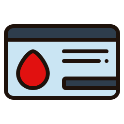 tarjeta de donante de sangre icono