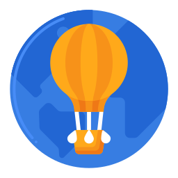 Hot air balloon icon