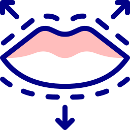aumento de lábios Ícone
