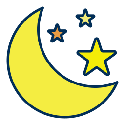 luna y estrellas icono