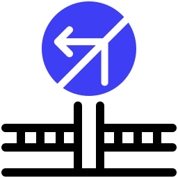 좌회전 금지 icon