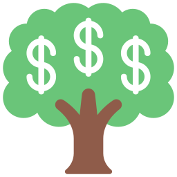 Árbol del dinero icono