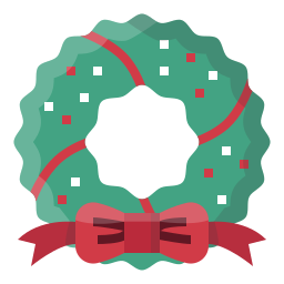 Christmas wreath icon