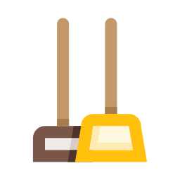 Scoop and broom icon