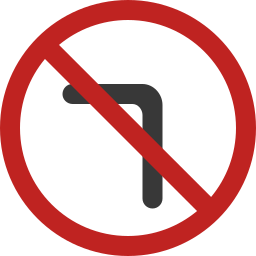 No turn left icon