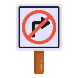 No right turn icon