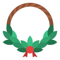 Christmas wreath icon