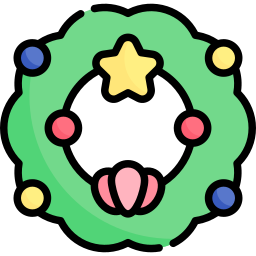 Christmas wreath icon