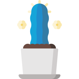 Blue columnar cactus icon