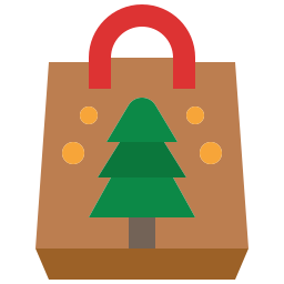 bolsa de navidad icono