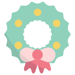 Christmas wreath icon