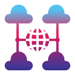 réseau cloud Icône