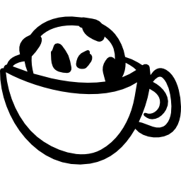 Ice cream ball in cup icon