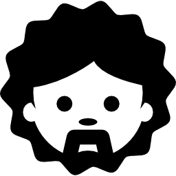 男の顔の巻き毛と口ひげ icon