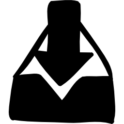 下向き矢印が付いた受信トレイのエンベロープ icon