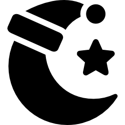 Christmas night moon with hat icon