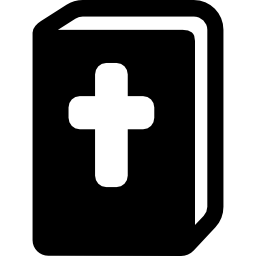 biblia con cruz en cubierta icono