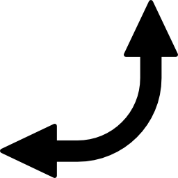 flecha hacia arriba y hacia la izquierda icono