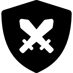 Shield with swords icon