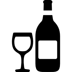bouteille de vin et verre Icône