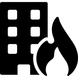 Building fire risk icon