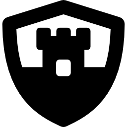 Shield with castle inside icon