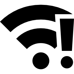 señal wifi con signo de exclamación icono