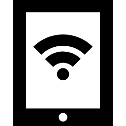 tableta con señal inalámbrica icono