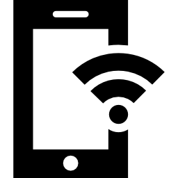 smartphone con segnale wifi icona