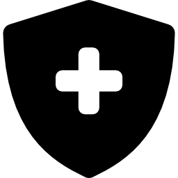 escudo con símbolo de hospital icono