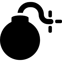 Bomb with burning fuse icon