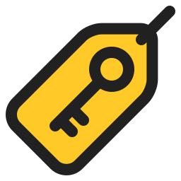 etiqueta de la llave icono
