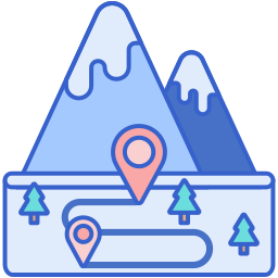 ruta de esquí icono