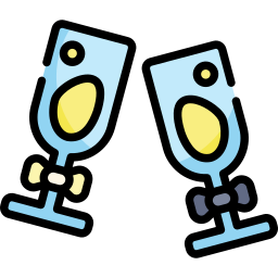 Champagne glasses icon