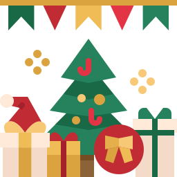 Christmas decorations icon
