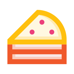 Birthday cake piece icon