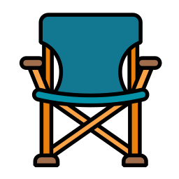 silla de campamento icono